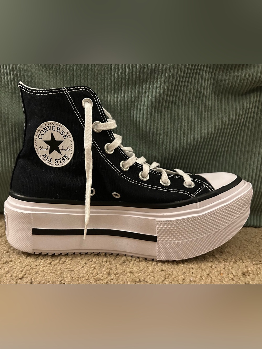 Converse Double Stack Platform High Top Sneakers Black Women’s 8 - Picture 3 of 7